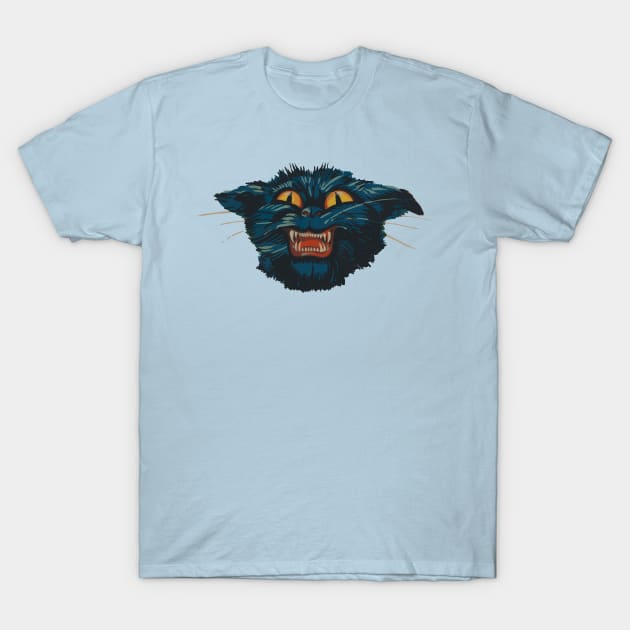 Vintage Hissing Black Cat T-Shirt by Pufahl